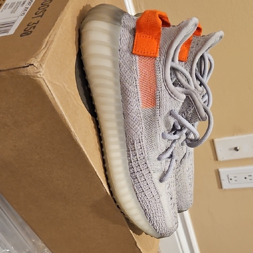 Yeezy Taillights Gray and Orange Sneakers